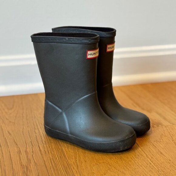 Hunter Rain Outdoor Boots Toddler Size 7 Boy Girl Gray Black Color - Picture 6 of 6